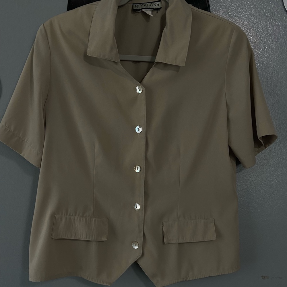 Vintage Notations/Petite Top/Tan/Size 8